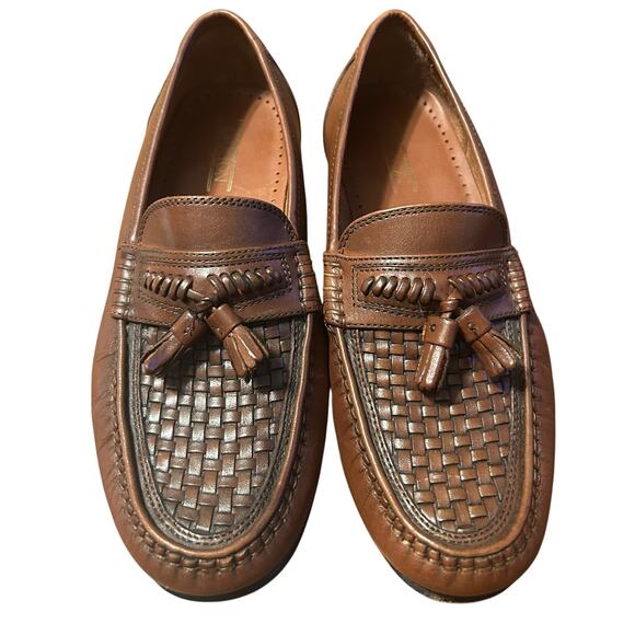 Mens brown leather loafers made in Italy with tassle size 8 - Picture 2 of 4